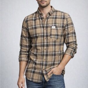 24. American Eagle • Men's Plaid Shirt in Brown